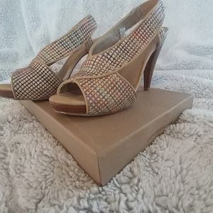 Sling back platform high heel